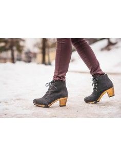 STIVALE CON SOTTOPIEDE E SUOLA IN LEGNO, PELLE A CONCIA... 2