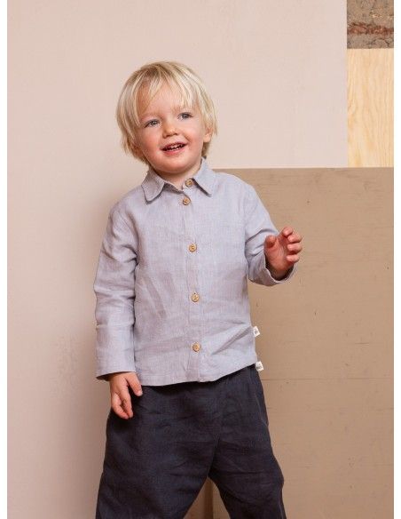 CAMICIA BIMBO IN LINO BIOLOGICO PESANTE