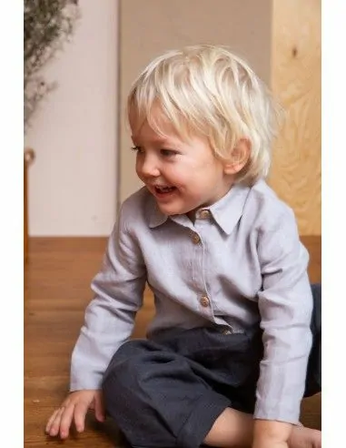 CAMICIA BIMBO IN LINO BIOLOGICO PESANTE