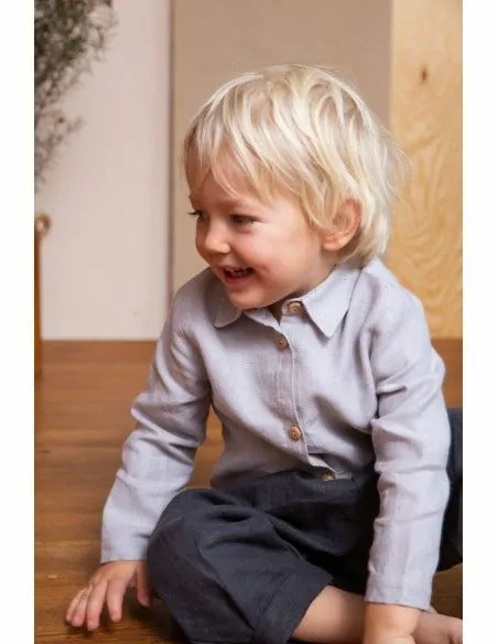 CAMICIA BIMBO IN LINO BIOLOGICO PESANTE