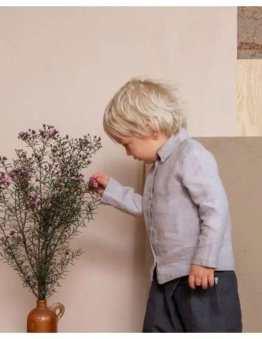 CAMICIA BIMBO IN LINO BIOLOGICO PESANTE