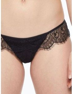 TANGA IN PIZZO - NERO