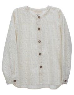 CAMICIA BIMBO IN COTONE BIOLOGICO LEGGERO - ECRU