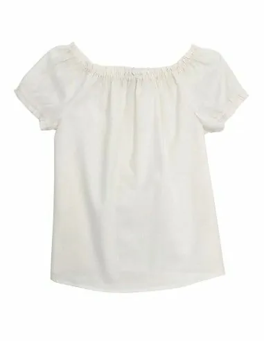 BLUSA CON SPALLE SCESE  IN 100% LINO