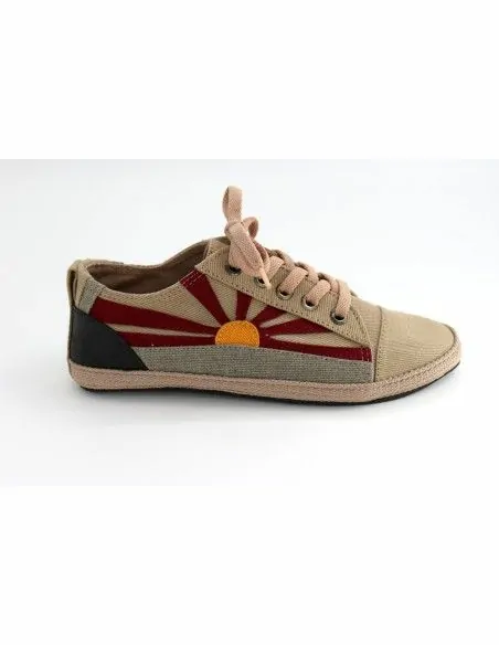 SNEAKERS DONNA IN CANAPA E COTONE BIOLOGICO CON SUOLA IN PNEUMATICI RCICLATI " TIBET"