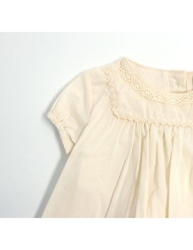 ABITO BIMBA IN PURO COTONE BIOLOGICO CON RICAMI...