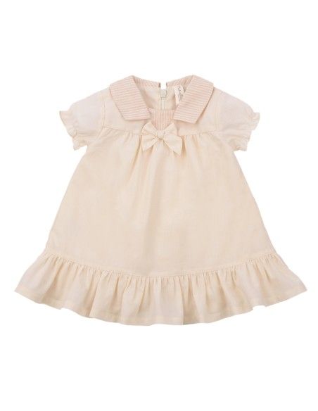 ABITO BIMBA IN COTONE BIOLOGICO NATURALE CON FIOCCO