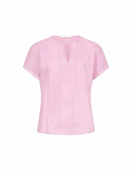 BLUSA SMANICATA RICAMATA IN COTONE BIOLOGICO