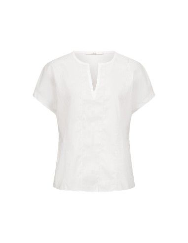 BLUSA SMANICATA RICAMATA IN COTONE BIOLOGICO