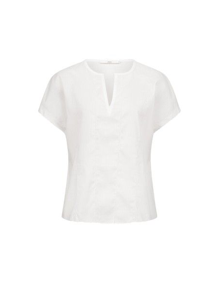 BLUSA SMANICATA RICAMATA IN COTONE BIOLOGICO