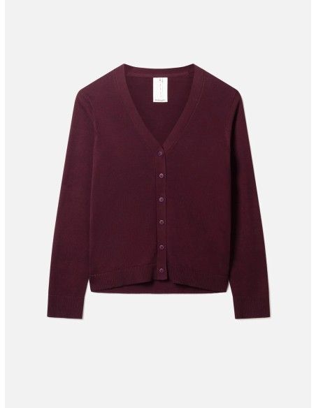 CARDIGAN BASIC IN COTONE BIOLOGICO "POSIE"