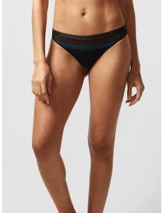 TANGA IN PIZZO "NEELA" - NERO