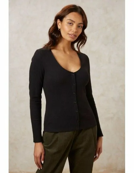 TOP CON BOTTONI IN COTONE BIOLOGICO "ELLIE"