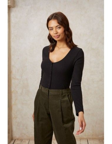 TOP CON BOTTONI IN COTONE BIOLOGICO "ELLIE"