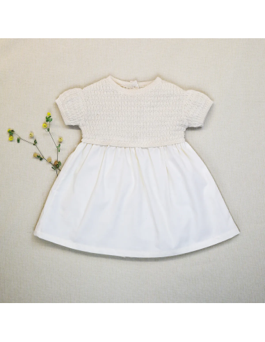 ABITO BIMBA IN COTONE NATURALE CON CORPETTO...