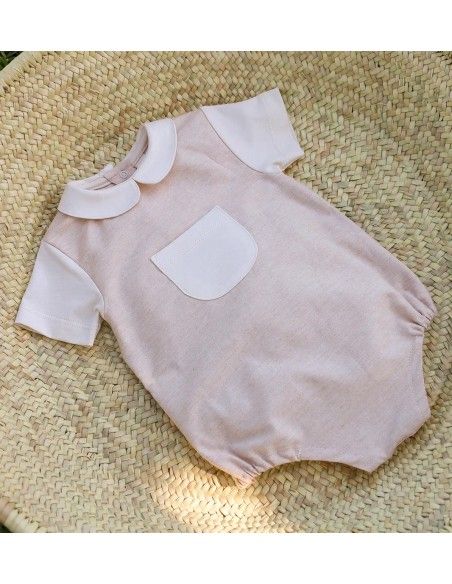 PAGLIACCETTO BABY IN COTONE NATURALE NON TINTO CON TASCA