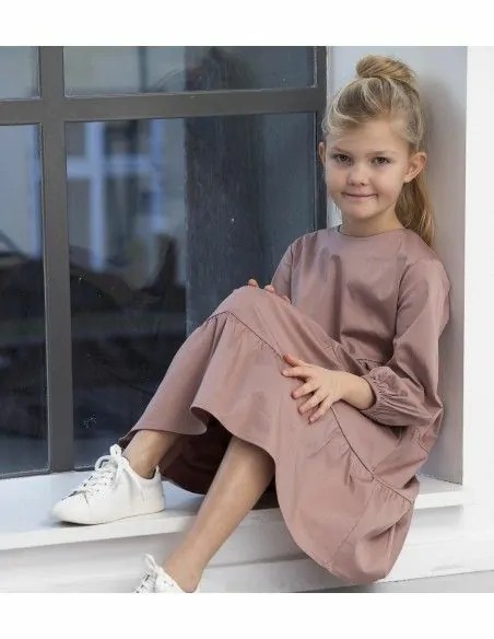 AMPIO ABITO BIMBA IN COTONE BIOLOGICO LUREX "COCO"