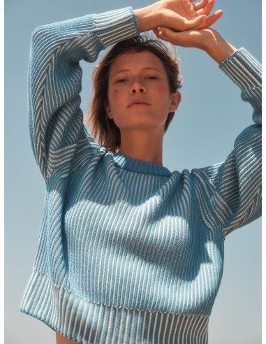 MAGLIONE IN COTONE BIOLOGICO A TRICOT GROSSO