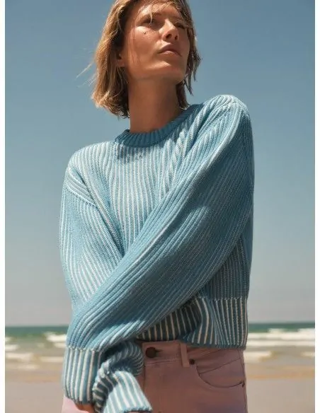 MAGLIONE IN COTONE BIOLOGICO A TRICOT GROSSO