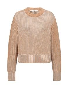 MAGLIONE IN COTONE BIOLOGICO A TRICOT GROSSO - CREMA 2
