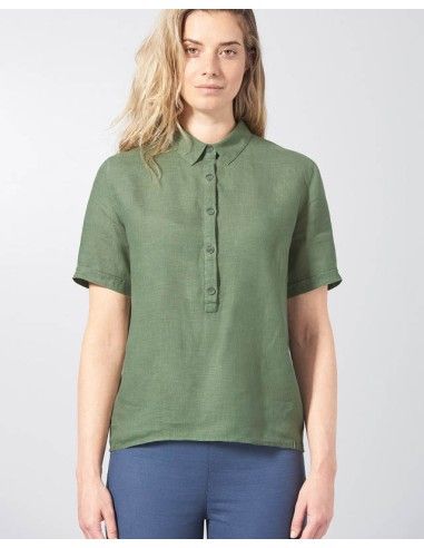 CAMICIA DONNA IN 100% CANAPA MANICA CORTA