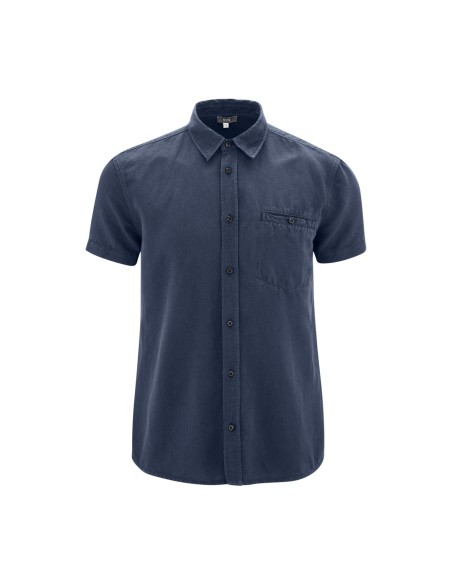 CAMICIA IN LINO E COTONE BIOLOGICO A MANICHE CORTE