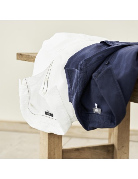 CAMICIA IN LINO E COTONE BIOLOGICO A MANICHE CORTE