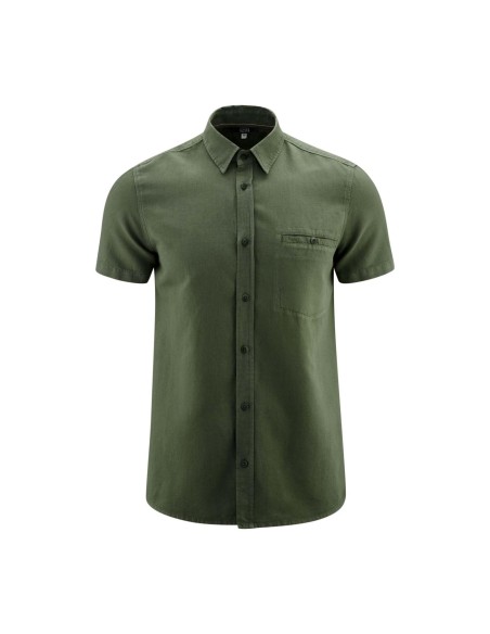 CAMICIA IN LINO E COTONE BIOLOGICO A MANICHE CORTE