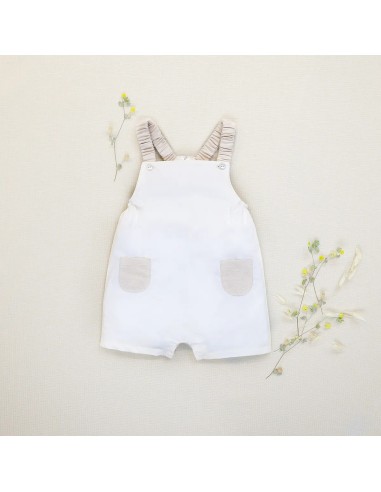 SALOPETTE BIMBO IN COTONE NATURALE NON TINTO