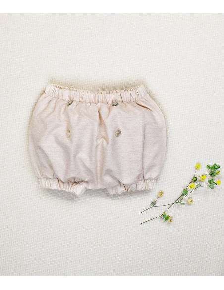 SHORTS BABY IN COTONE BIOLOGICO NATURALE NON TINTO "OXFORD"