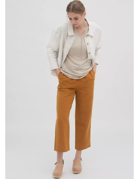 PANTALONE CUOLOTTE IN LYOCELL E LINO "ODINE"