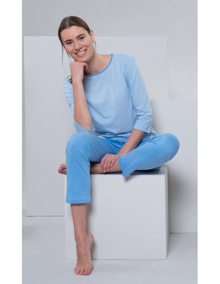 PANTALONE PIGIAMA LUNGO IN COTONE BIOLOGICO "CAROL"