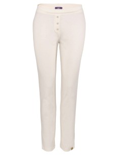PANTALONE PIGIAMA LUNGO IN COTONE BIOLOGICO "CAROL" - BIANCO