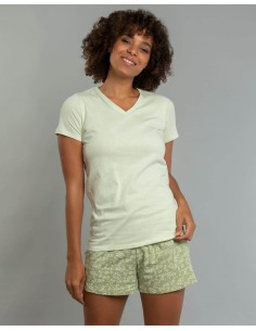 PIGIAMA CORTO IN COTONE BIOLOGICO "MIRIAM" - VERDE