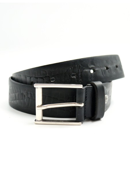 Joop! Cintura Uomo In Pelle – Larghezza 4 Cm – Fibbia Quadrata Vintage – Casual (Lunghezza 100 Cm O 115 Cm)