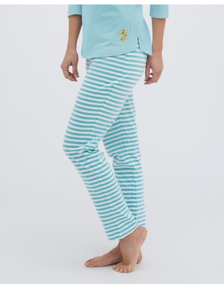 PANTALONE PIGIAMA LUNGO IN COTONE BIOLOGICO "CAROL"