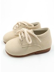 SCARPINE STRINGATE BABY CON SUOLA - NATURALE 2