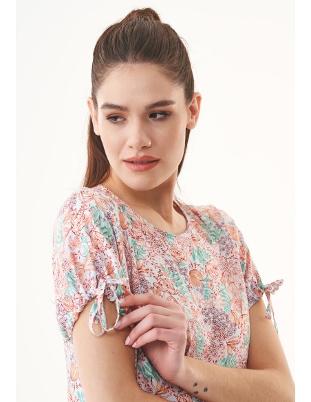 BLUSA IN 100% ECOVISCOSA "COLOUR FLOWER"