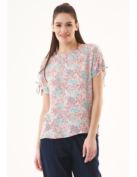 BLUSA IN 100% ECOVISCOSA "COLOUR FLOWER"
