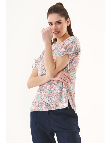BLUSA IN 100% ECOVISCOSA "COLOUR FLOWER"