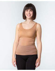 CANOTTA DONNA IN LANA E CASHMERE "CASHMERINO" - CAMMELLO