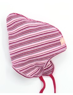 BERRETTO BIMBI IN COTONE BIOLOGICO "ZOE" - RIGHE VIOLA