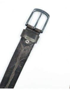 CINTURA UOMO IN CUOIO A CONCIA VEGETALE "ROBIN" - GRIGIO 2