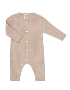 TUTINA IN COTONE-LINO A COSTINE E BOTTONI - SABBIA