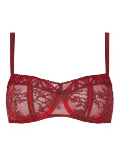 REGGISENO BALCONCINO SFODERATO IN PIZZO "OLIVIA" - ROSSO