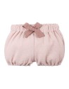 SHORTS BIMBA IN MUSSOLA DI COTONE BIOLOGICO CON FIOCCO