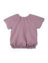 T-SHIRT BIMBA ARRICCIATA IN MUSSOLA DI COTONE BIOLOGICO