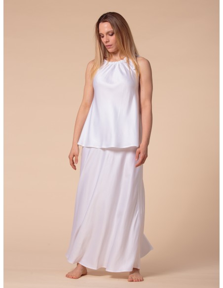 CANOTTA IN 100% BAMBU' SATIN CON SPALLINE SOTTILI