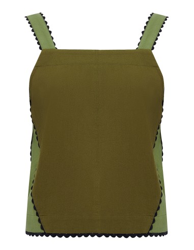 TOP IN COTONE BIOLOGICO RICAMATO "IRIS PATCHWORK"