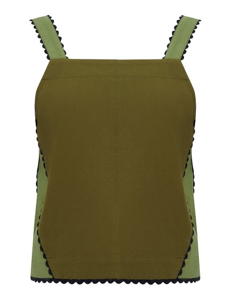 TOP IN COTONE BIOLOGICO RICAMATO "IRIS PATCHWORK"